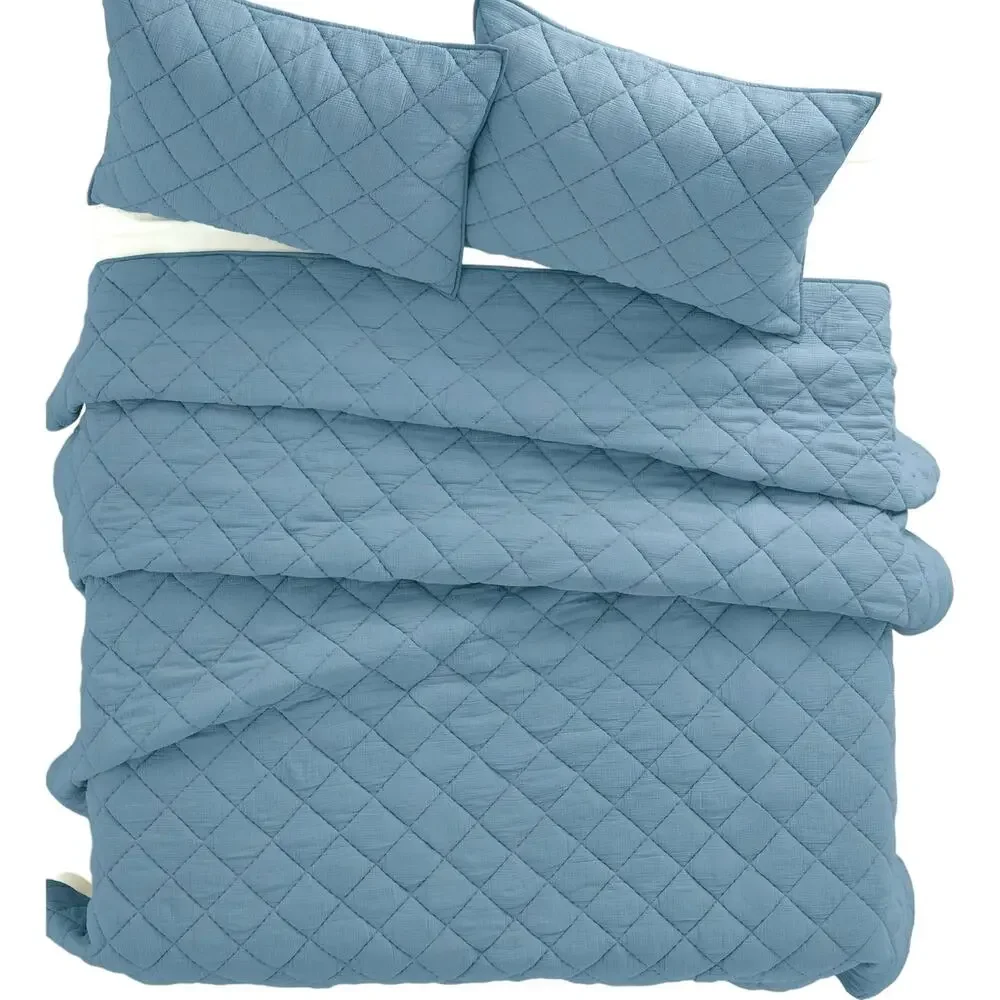 Better Homes & Gardens Blue Diamond Gauze Quilt, Full/Queen